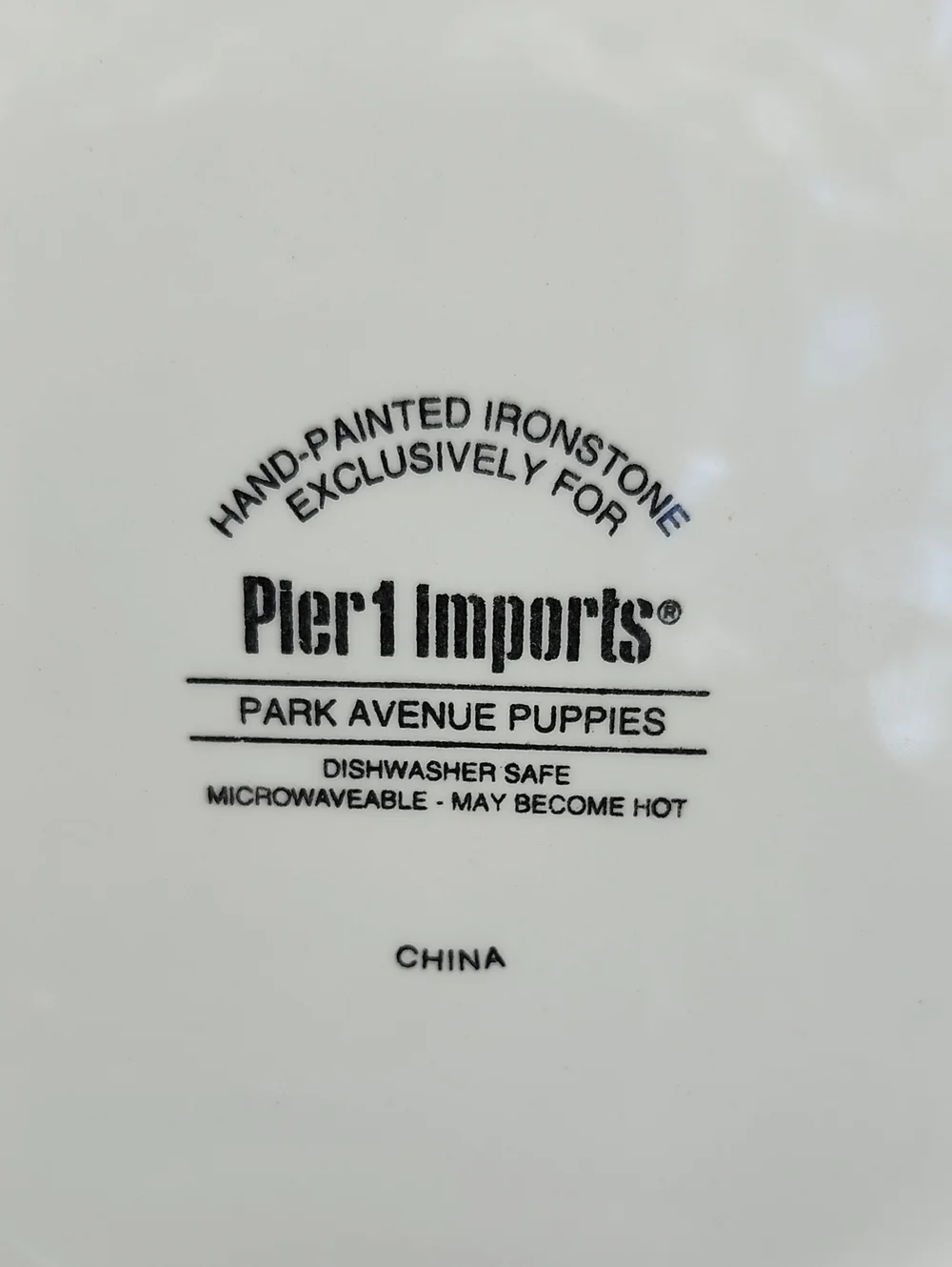 PIER 1 PARK AVENUE PUPPIES COLLECTION PLATE